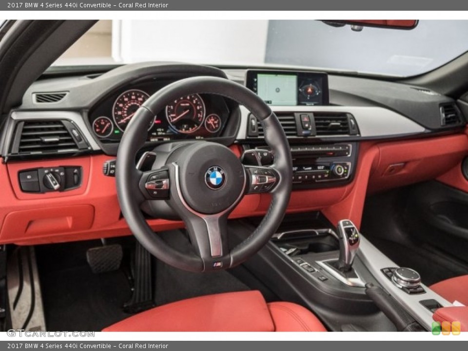 Coral Red Interior Dashboard for the 2017 BMW 4 Series 440i Convertible #121285373