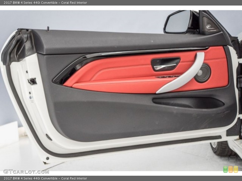 Coral Red Interior Door Panel for the 2017 BMW 4 Series 440i Convertible #121285418