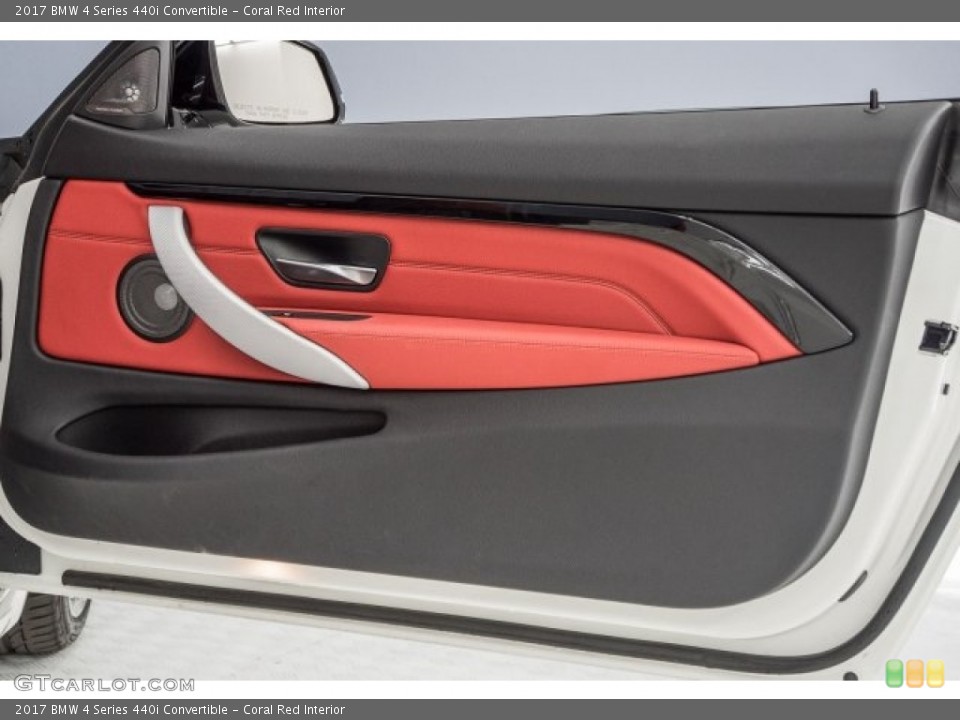Coral Red Interior Door Panel for the 2017 BMW 4 Series 440i Convertible #121285430