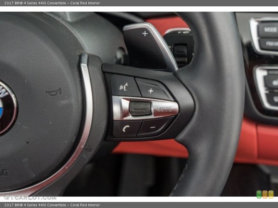 Coral Red Interior Controls for the 2017 BMW 4 Series 440i Convertible #121285460