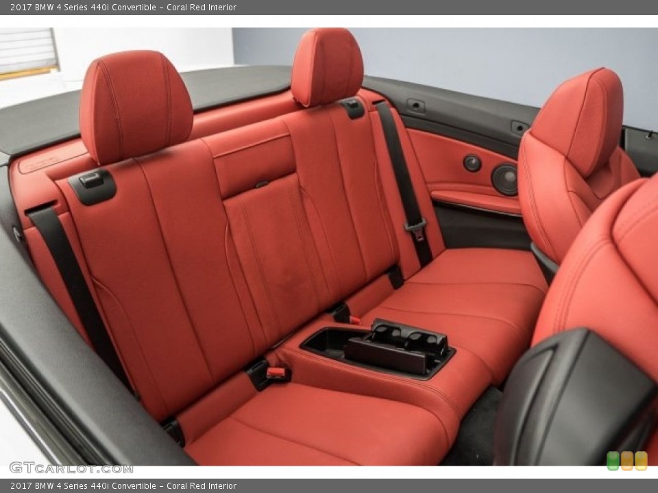 Coral Red Interior Rear Seat for the 2017 BMW 4 Series 440i Convertible #121285478