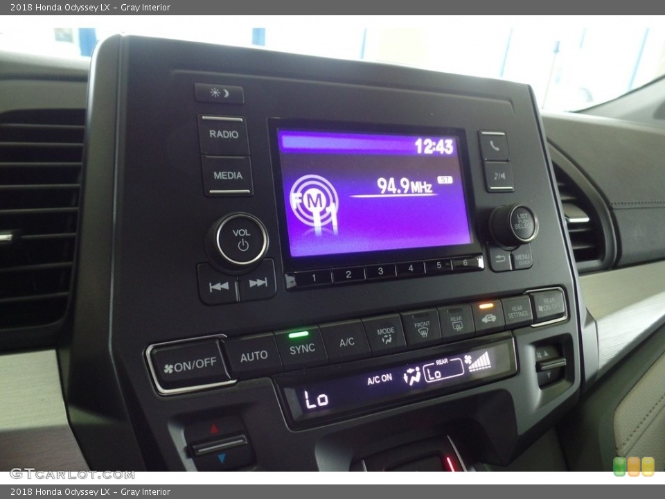 Gray Interior Controls for the 2018 Honda Odyssey LX #121304588
