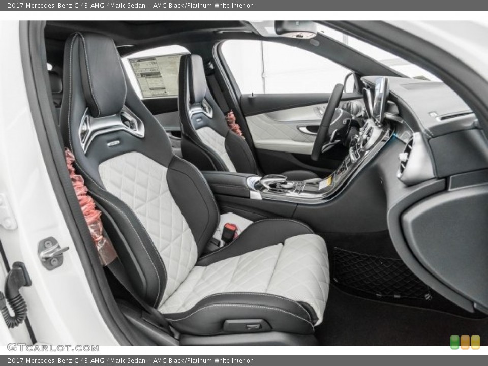 AMG Black/Platinum White Interior Photo for the 2017 Mercedes-Benz C 43 AMG 4Matic Sedan #121336643
