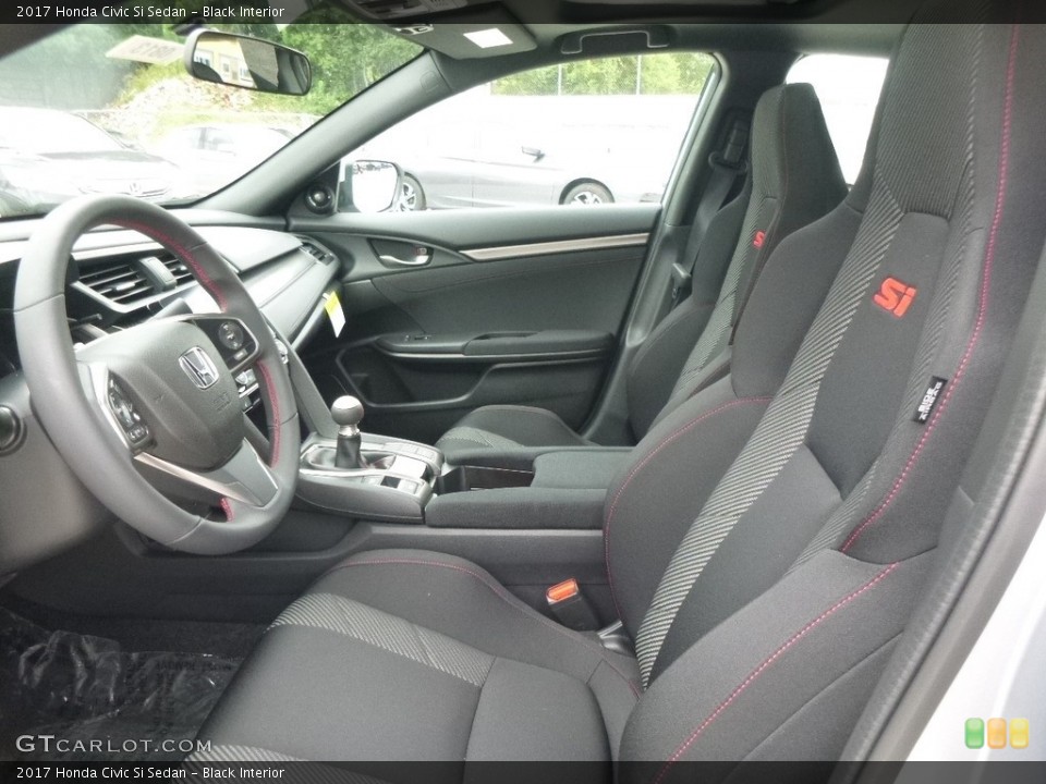Black Interior Front Seat for the 2017 Honda Civic Si Sedan #121354385