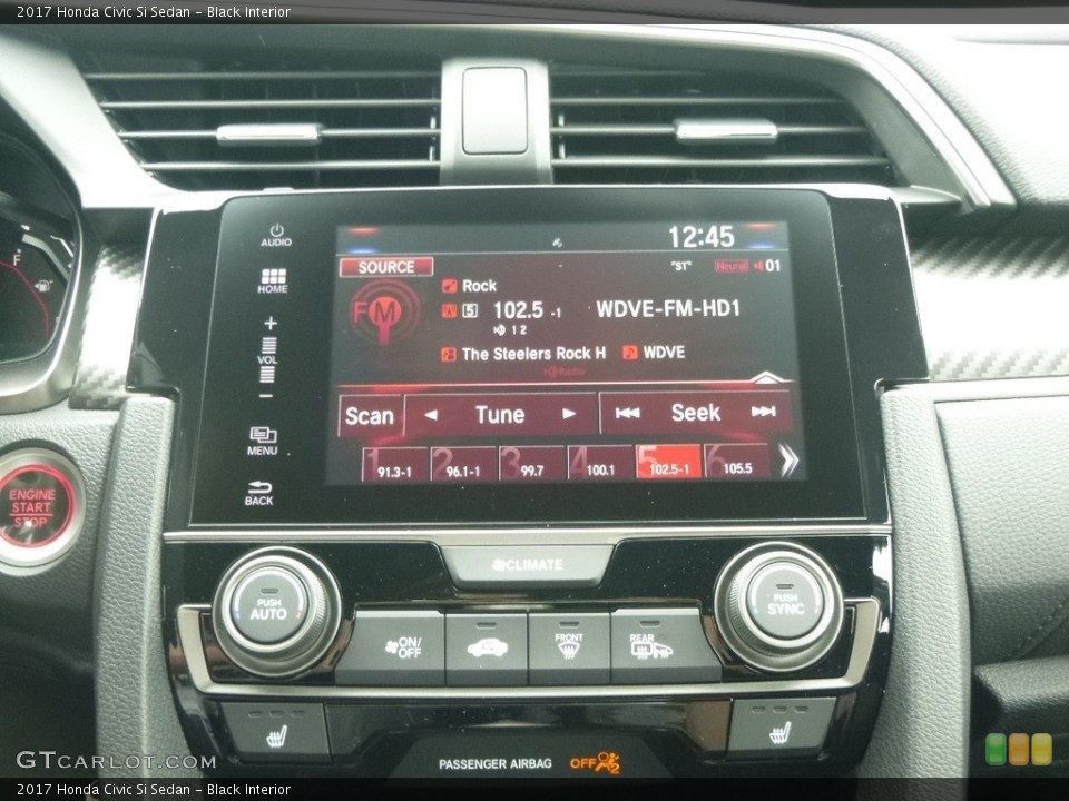 Black Interior Controls for the 2017 Honda Civic Si Sedan #121354514