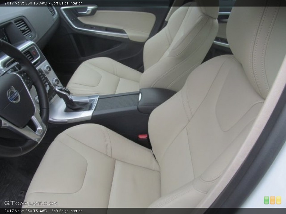 Soft Beige Interior Front Seat for the 2017 Volvo S60 T5 AWD #121385559