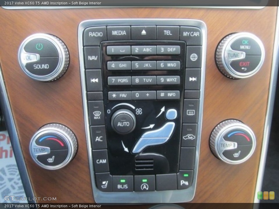 Soft Beige Interior Controls for the 2017 Volvo XC60 T5 AWD Inscription #121386269