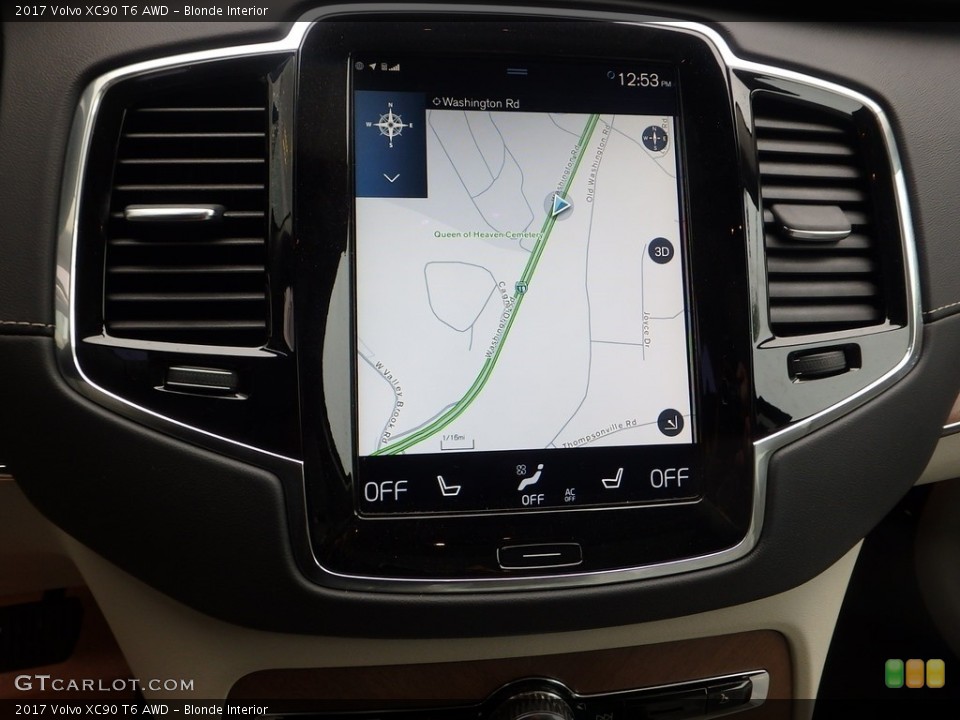 Blonde Interior Navigation for the 2017 Volvo XC90 T6 AWD #121395503