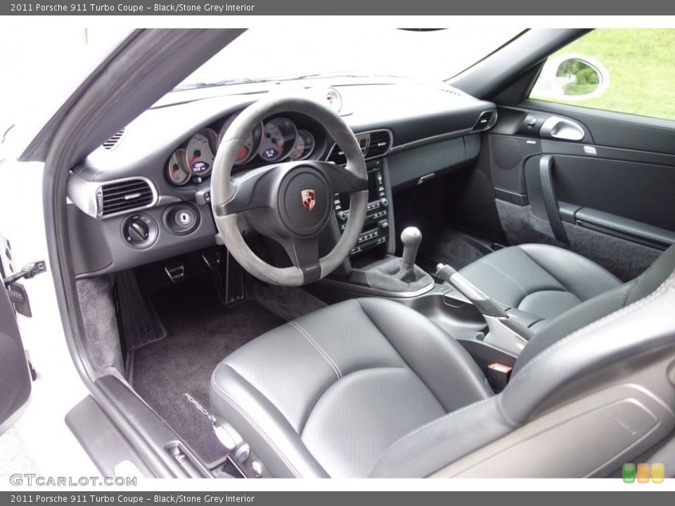 Black/Stone Grey Interior Front Seat for the 2011 Porsche 911 Turbo Coupe #121415418