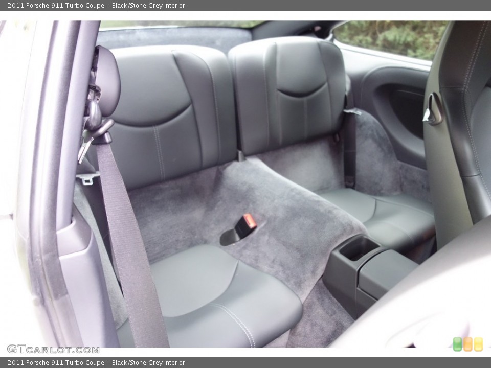 Black/Stone Grey Interior Rear Seat for the 2011 Porsche 911 Turbo Coupe #121415516