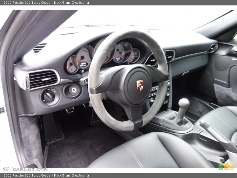 Black/Stone Grey Interior Steering Wheel for the 2011 Porsche 911 Turbo Coupe #121415585