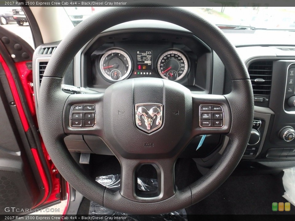 Black/Diesel Gray Interior Steering Wheel for the 2017 Ram 1500 Express Crew Cab 4x4 #121475306