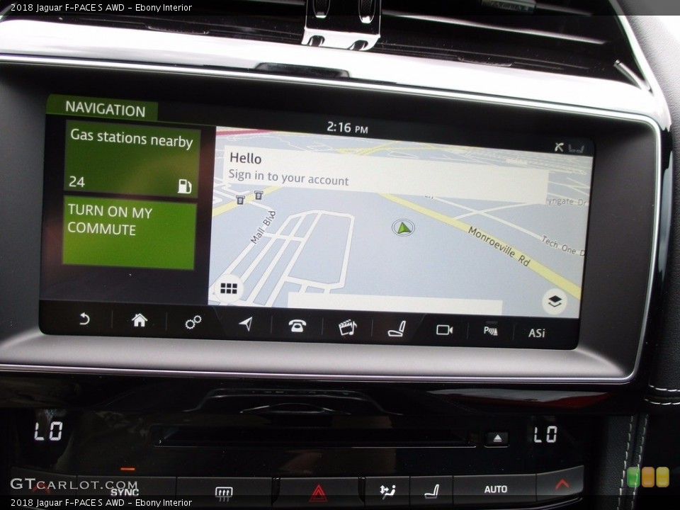 Ebony Interior Navigation for the 2018 Jaguar F-PACE S AWD #121488449