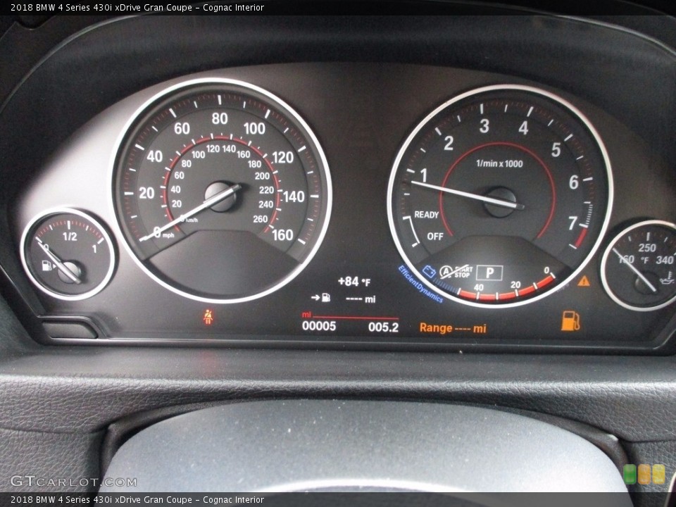 Cognac Interior Gauges for the 2018 BMW 4 Series 430i xDrive Gran Coupe #121521215