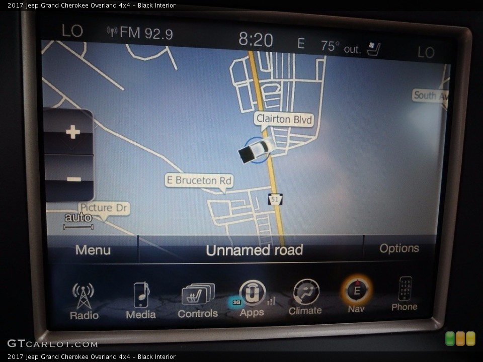 Black Interior Navigation for the 2017 Jeep Grand Cherokee Overland 4x4 #121522408