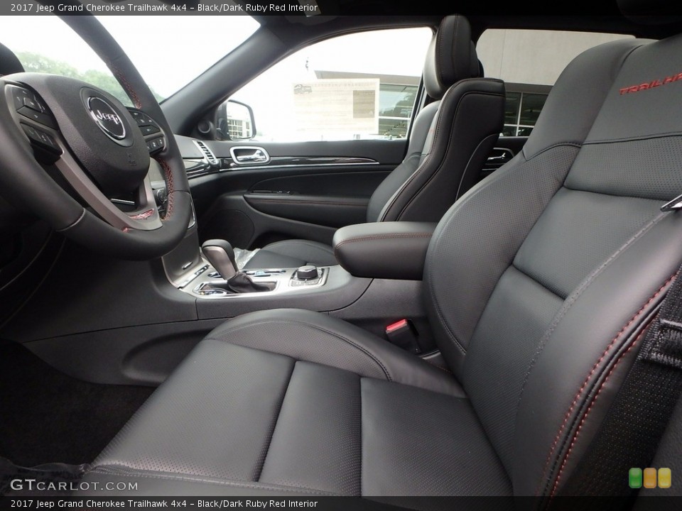 Black/Dark Ruby Red Interior Front Seat for the 2017 Jeep Grand Cherokee Trailhawk 4x4 #121522663
