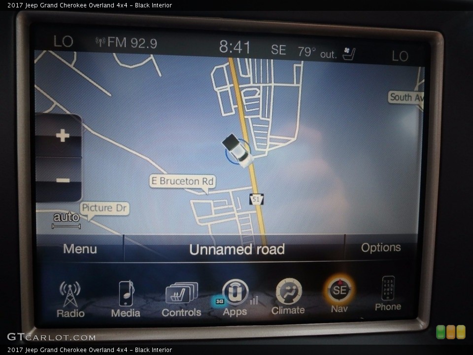 Black Interior Navigation for the 2017 Jeep Grand Cherokee Overland 4x4 #121525232