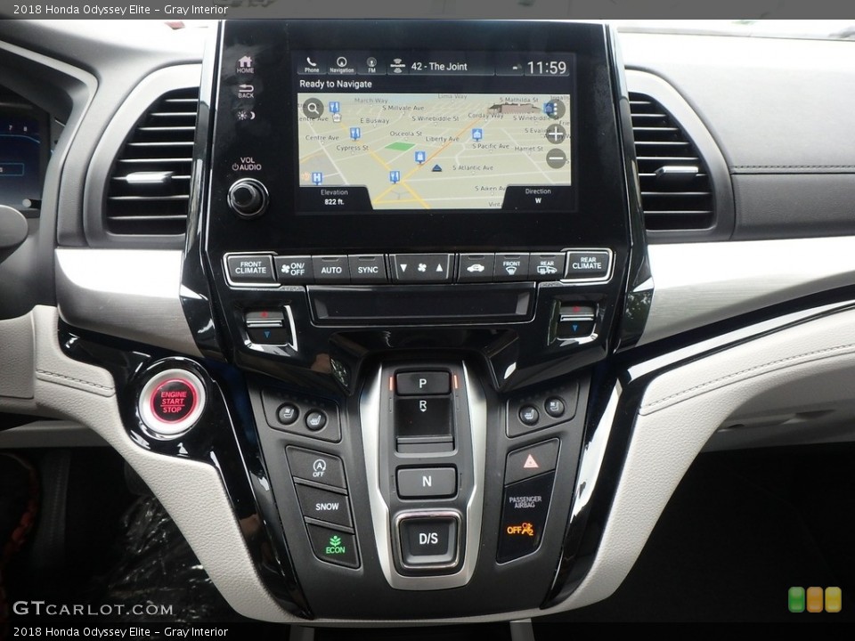 Gray Interior Controls for the 2018 Honda Odyssey Elite #121527308