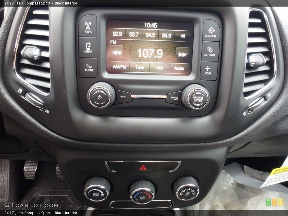 Black Interior Controls for the 2017 Jeep Compass Sport #121535006