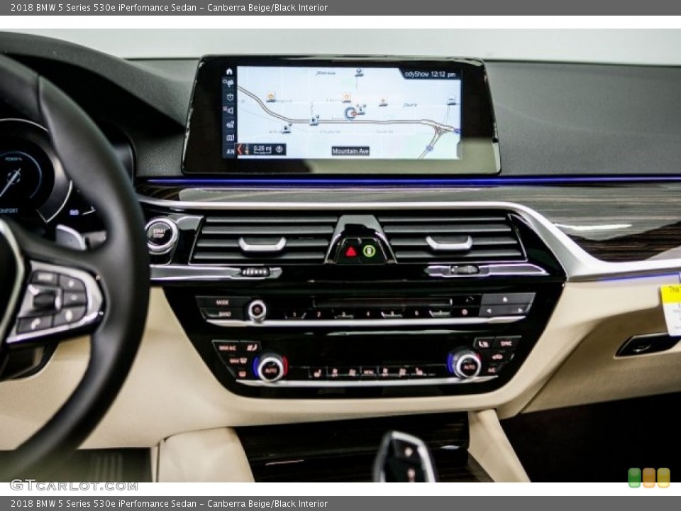 Canberra Beige/Black Interior Controls for the 2018 BMW 5 Series 530e iPerfomance Sedan #121563315