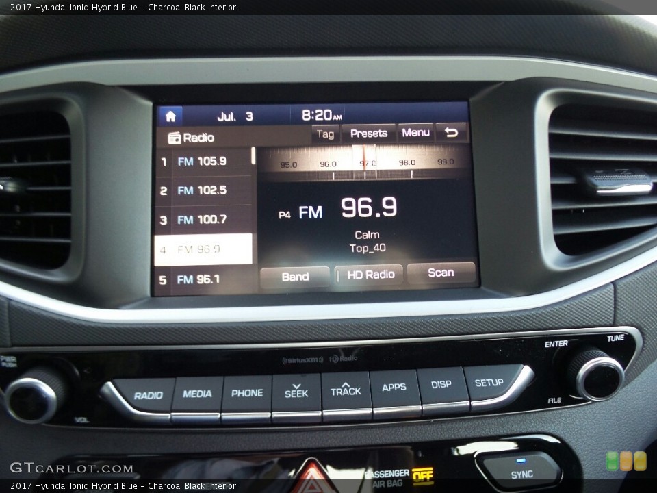 Charcoal Black Interior Audio System for the 2017 Hyundai Ioniq Hybrid Blue #121565904
