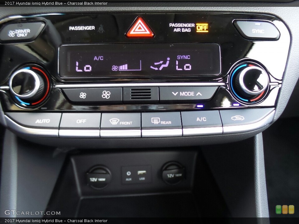 Charcoal Black Interior Controls for the 2017 Hyundai Ioniq Hybrid Blue #121565987
