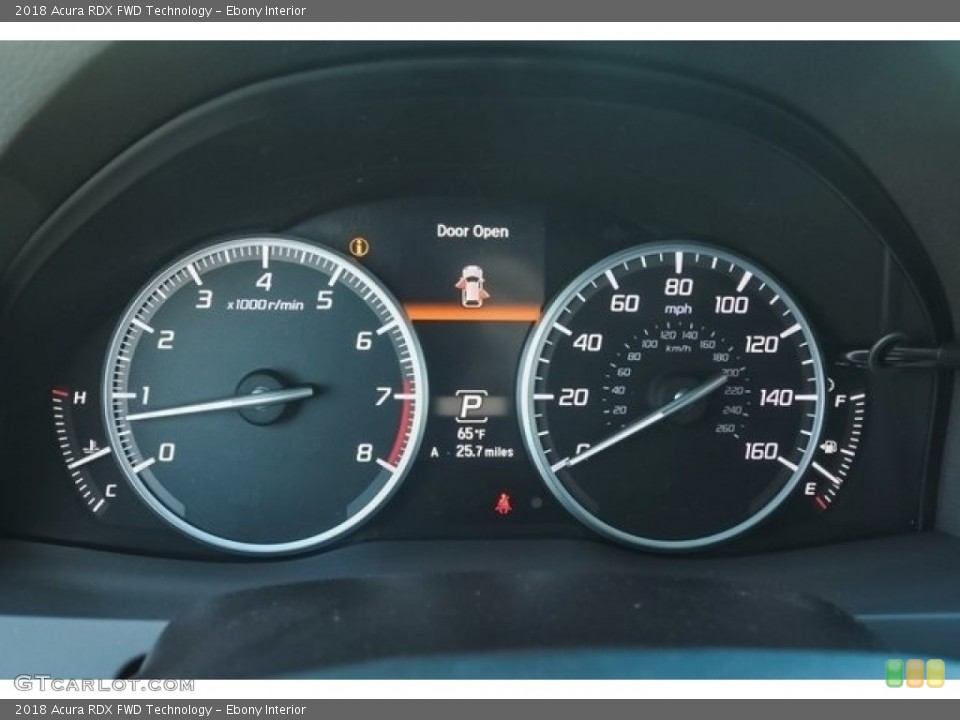 Ebony Interior Gauges for the 2018 Acura RDX FWD Technology #121568536