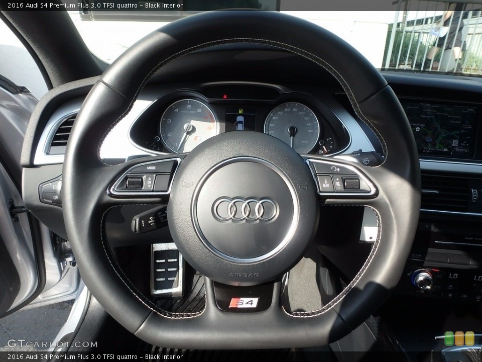 Black Interior Steering Wheel for the 2016 Audi S4 Premium Plus 3.0 TFSI quattro #121611636