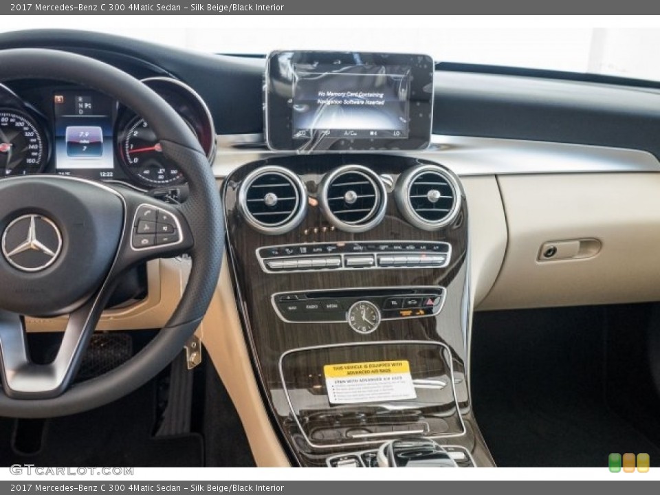 Silk Beige/Black Interior Controls for the 2017 Mercedes-Benz C 300 4Matic Sedan #121625107