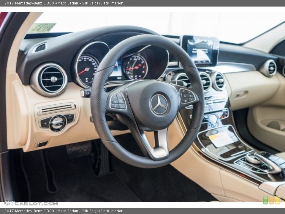 Silk Beige/Black Interior Dashboard for the 2017 Mercedes-Benz C 300 4Matic Sedan #121625123