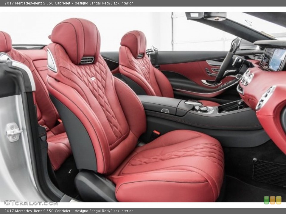 designo Bengal Red/Black Interior Front Seat for the 2017 Mercedes-Benz S 550 Cabriolet #121627284