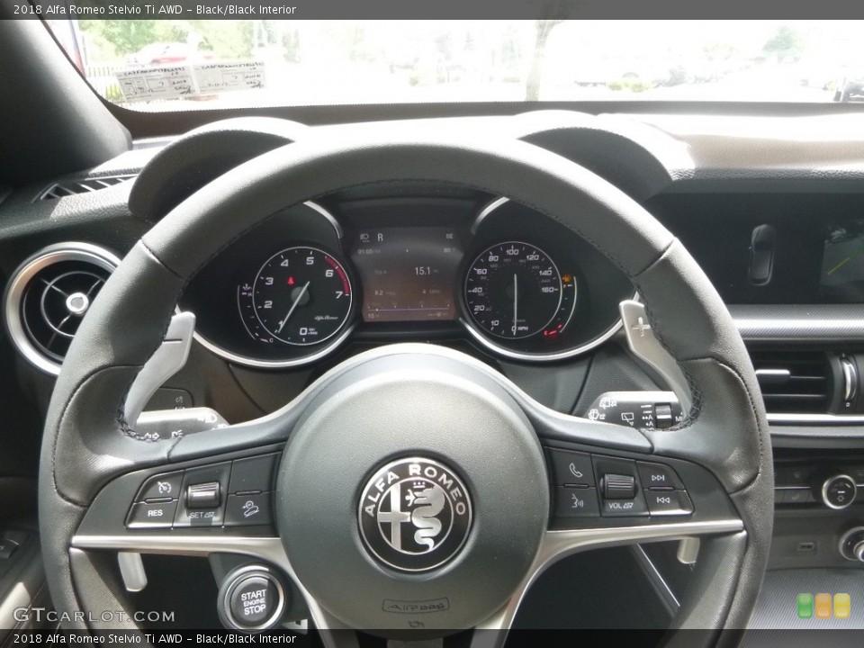 Black/Black Interior Steering Wheel for the 2018 Alfa Romeo Stelvio Ti AWD #121632062