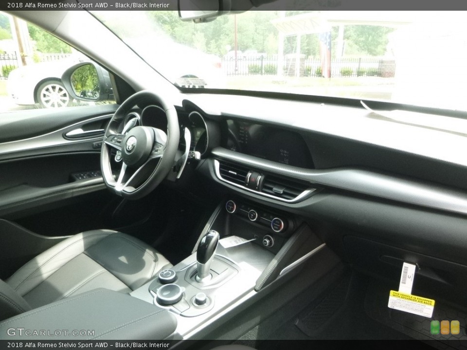 Black/Black Interior Dashboard for the 2018 Alfa Romeo Stelvio Sport AWD #121632486
