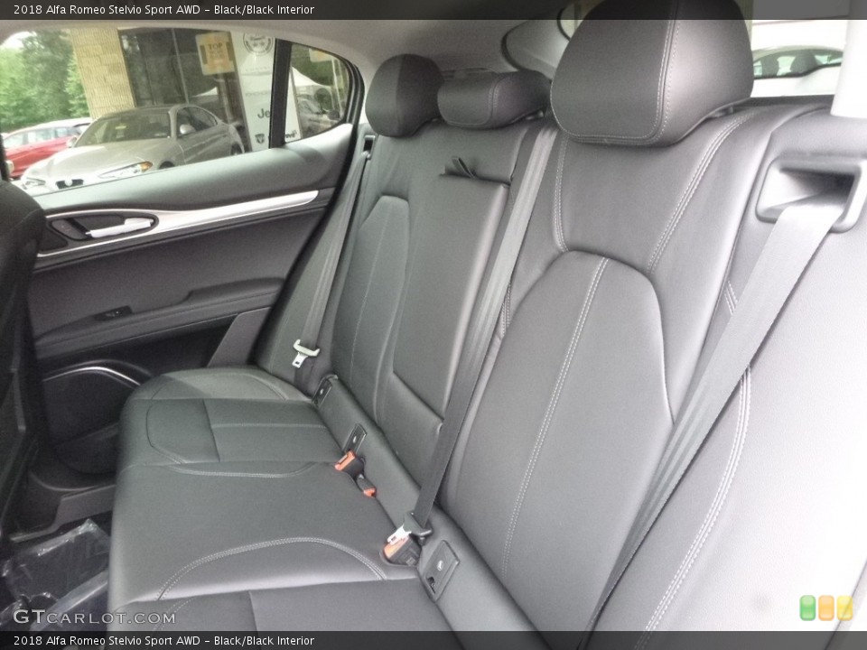 Black/Black Interior Rear Seat for the 2018 Alfa Romeo Stelvio Sport AWD #121632534