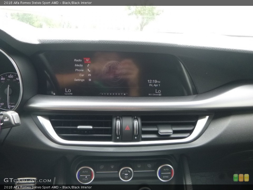 Black/Black Interior Controls for the 2018 Alfa Romeo Stelvio Sport AWD #121632690