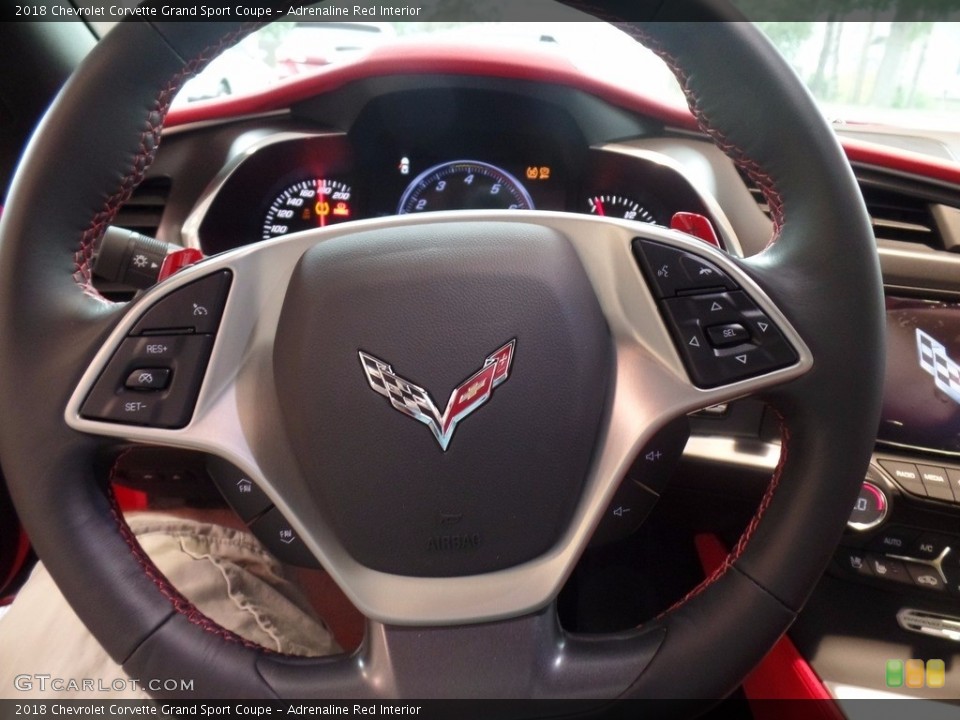 Adrenaline Red Interior Steering Wheel for the 2018 Chevrolet Corvette Grand Sport Coupe #121634091
