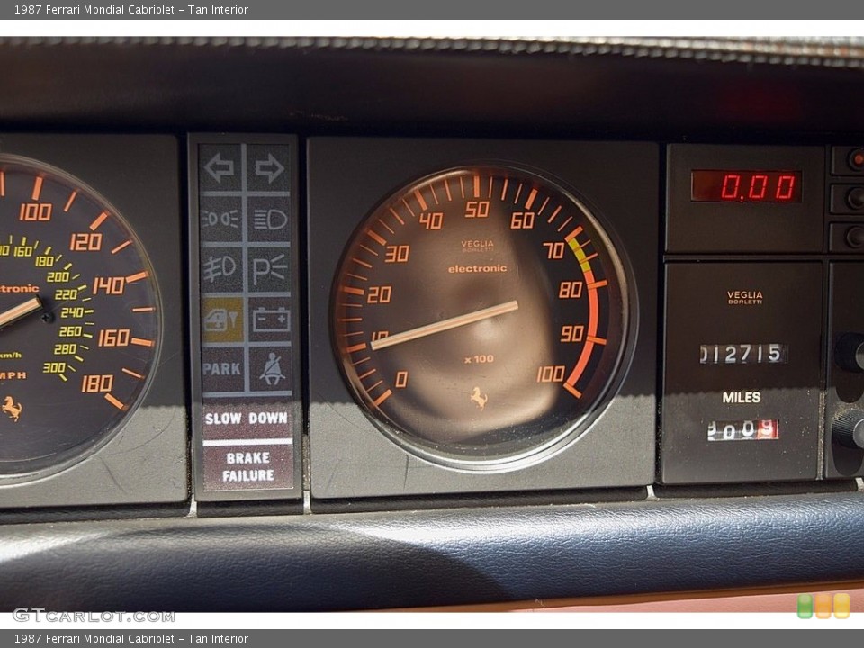 Tan Interior Gauges for the 1987 Ferrari Mondial Cabriolet #121655334