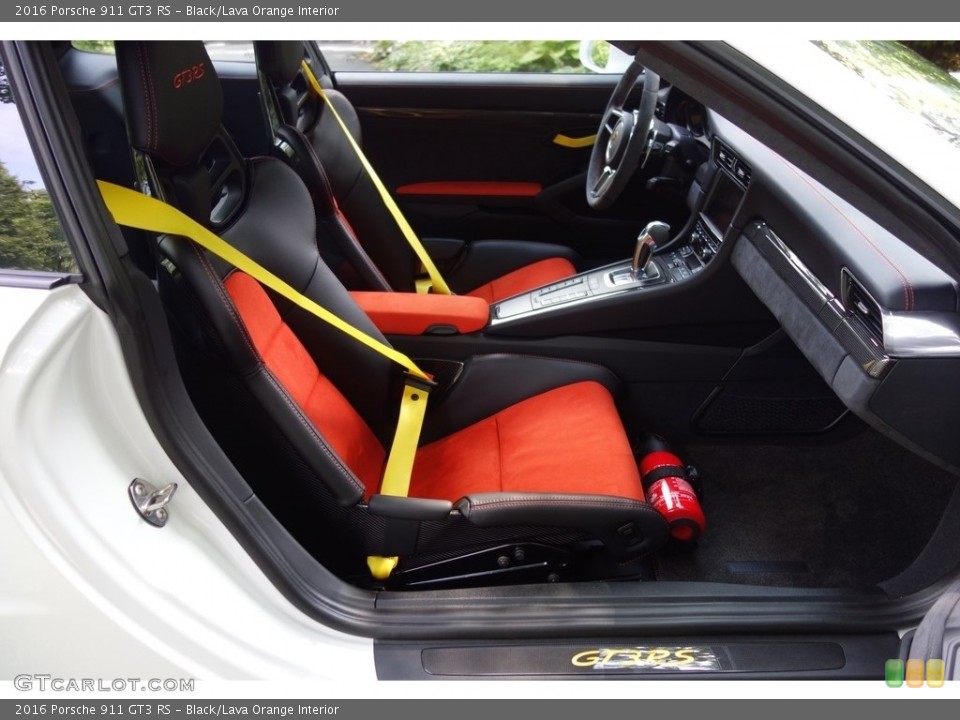 Black/Lava Orange Interior Front Seat for the 2016 Porsche 911 GT3 RS #121664151