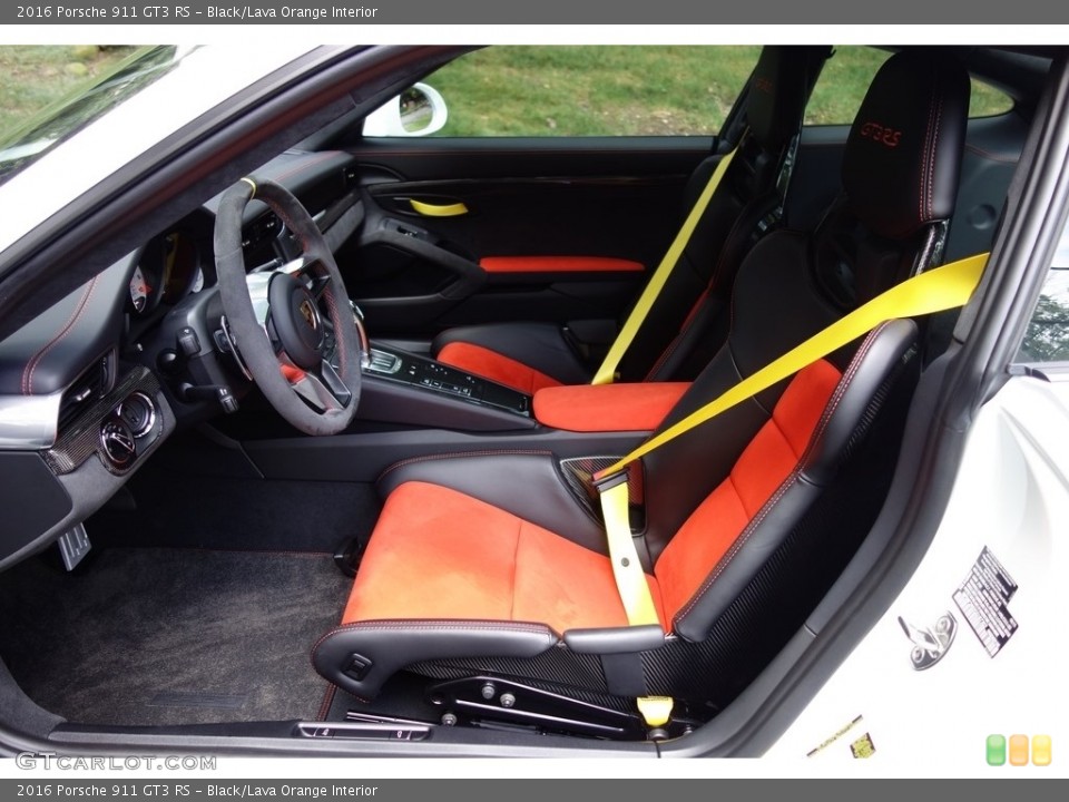 Black/Lava Orange Interior Front Seat for the 2016 Porsche 911 GT3 RS #121664193