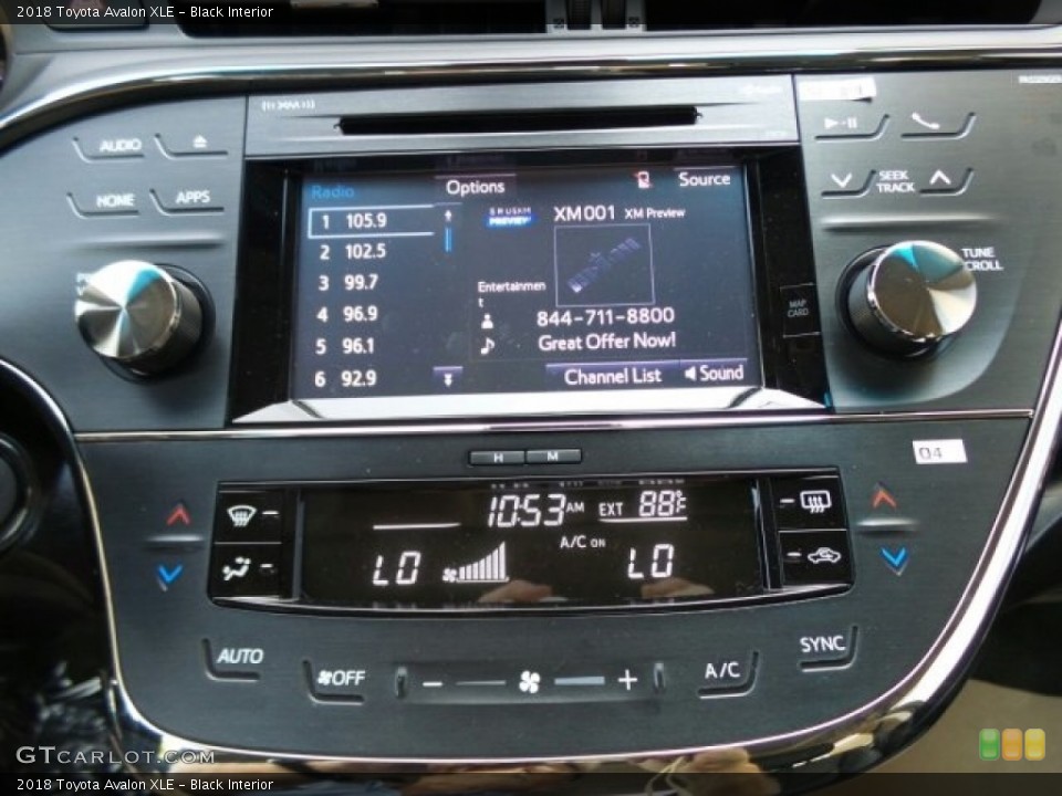Black Interior Controls for the 2018 Toyota Avalon XLE #121692866