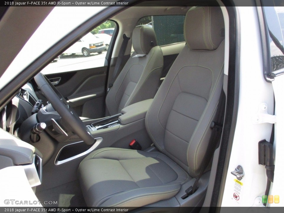 Oyster w/Lime Contrast Interior Photo for the 2018 Jaguar F-PACE 35t AWD R-Sport #121695328