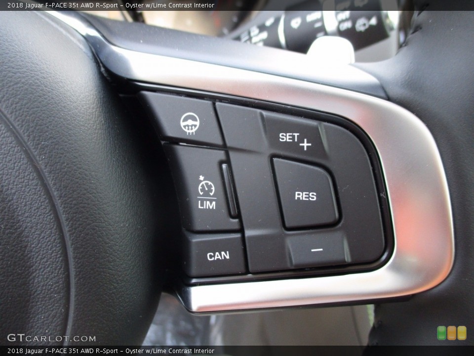 Oyster w/Lime Contrast Interior Controls for the 2018 Jaguar F-PACE 35t AWD R-Sport #121695452