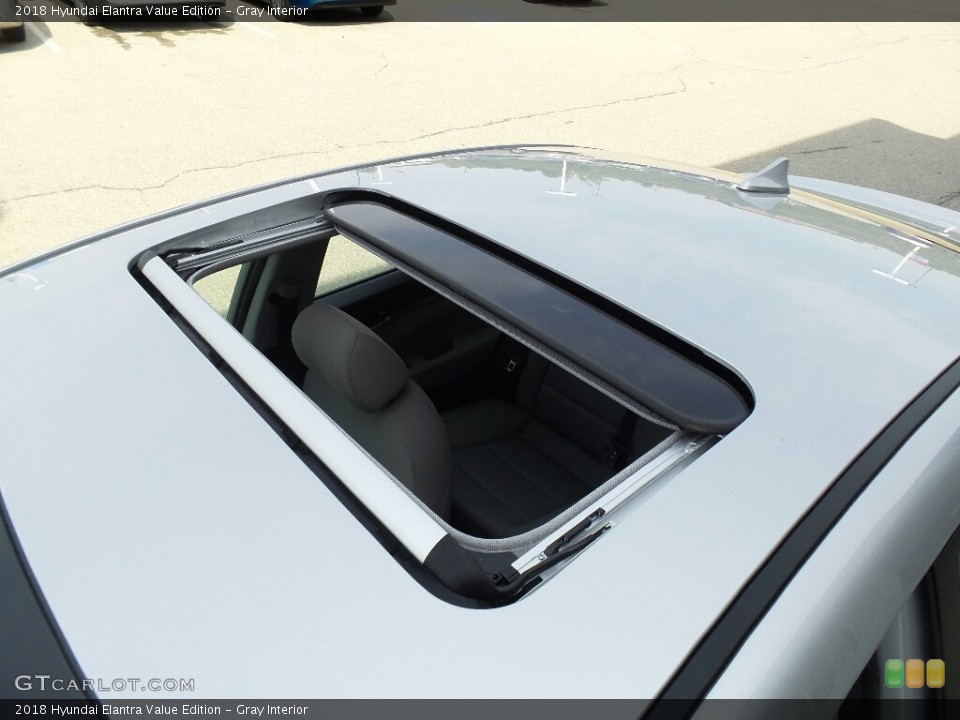 Gray Interior Sunroof for the 2018 Hyundai Elantra Value Edition #121753156