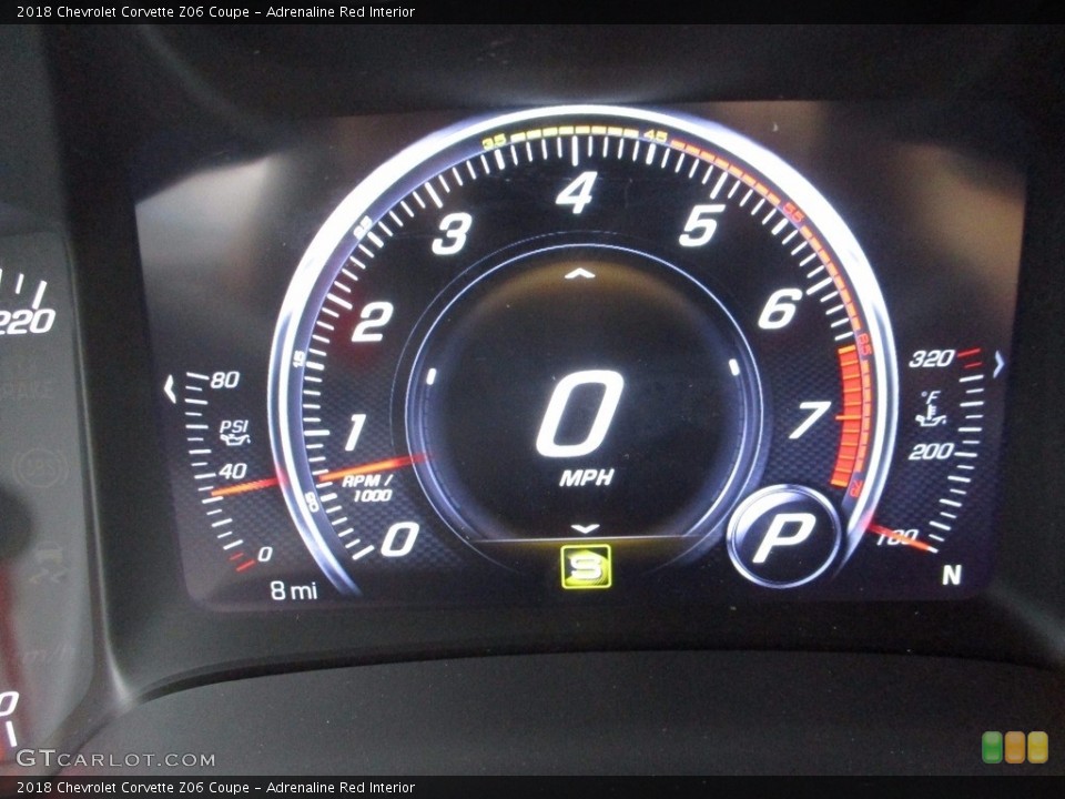 Adrenaline Red Interior Gauges for the 2018 Chevrolet Corvette Z06 Coupe #121766384