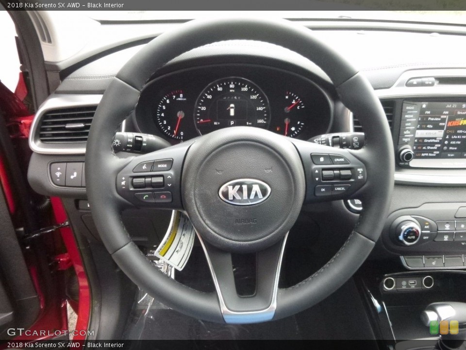 Black Interior Steering Wheel for the 2018 Kia Sorento SX AWD #121781775