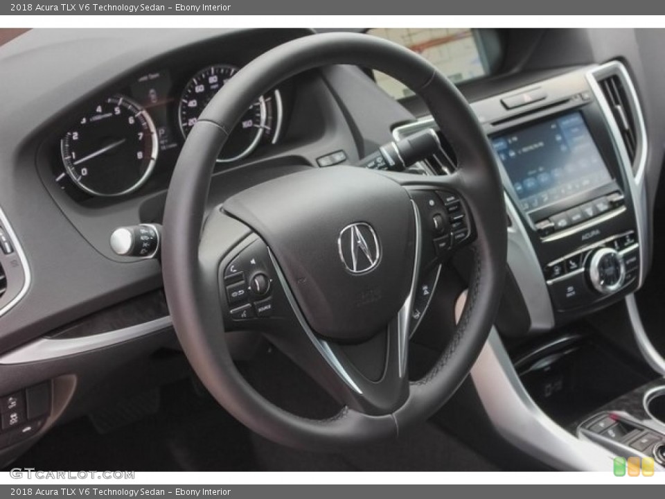 Ebony Interior Steering Wheel for the 2018 Acura TLX V6 Technology Sedan #121786416