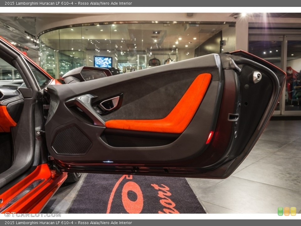 Rosso Alala/Nero Ade Interior Door Panel for the 2015 Lamborghini Huracan LP 610-4 #121813690