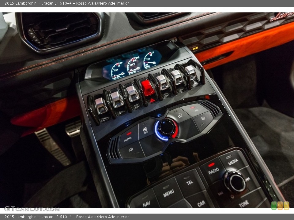 Rosso Alala/Nero Ade Interior Controls for the 2015 Lamborghini Huracan LP 610-4 #121813822