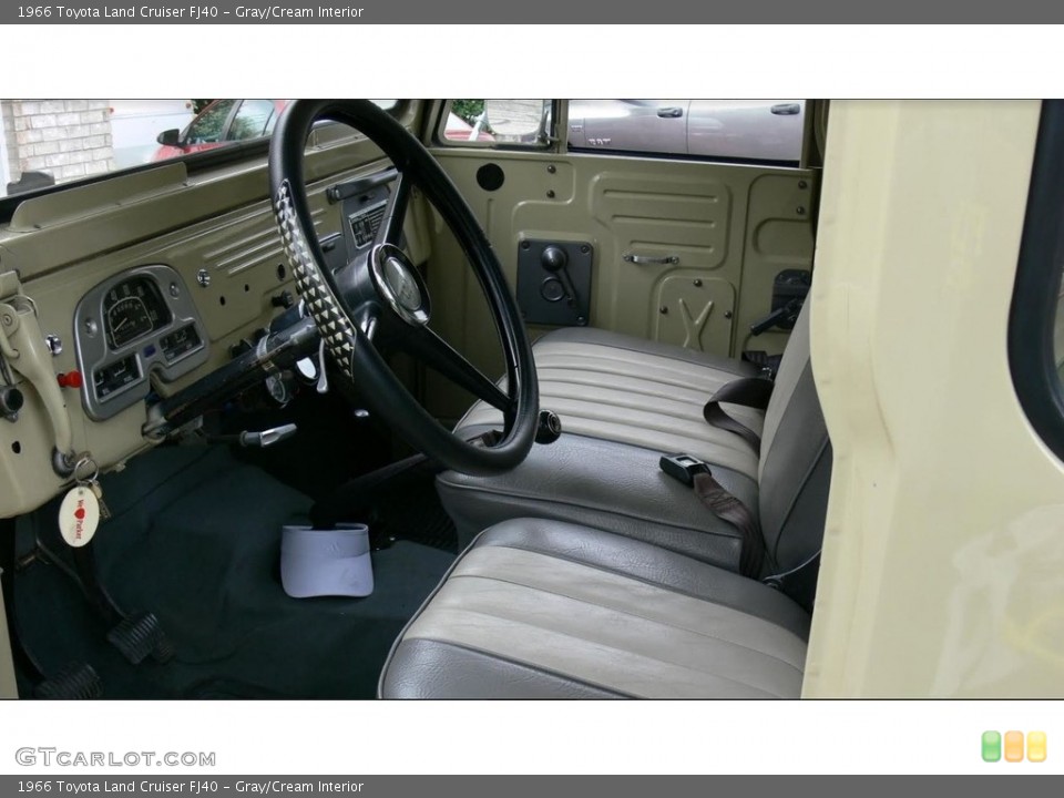 Gray/Cream Interior Front Seat for the 1966 Toyota Land Cruiser FJ40 #121825080
