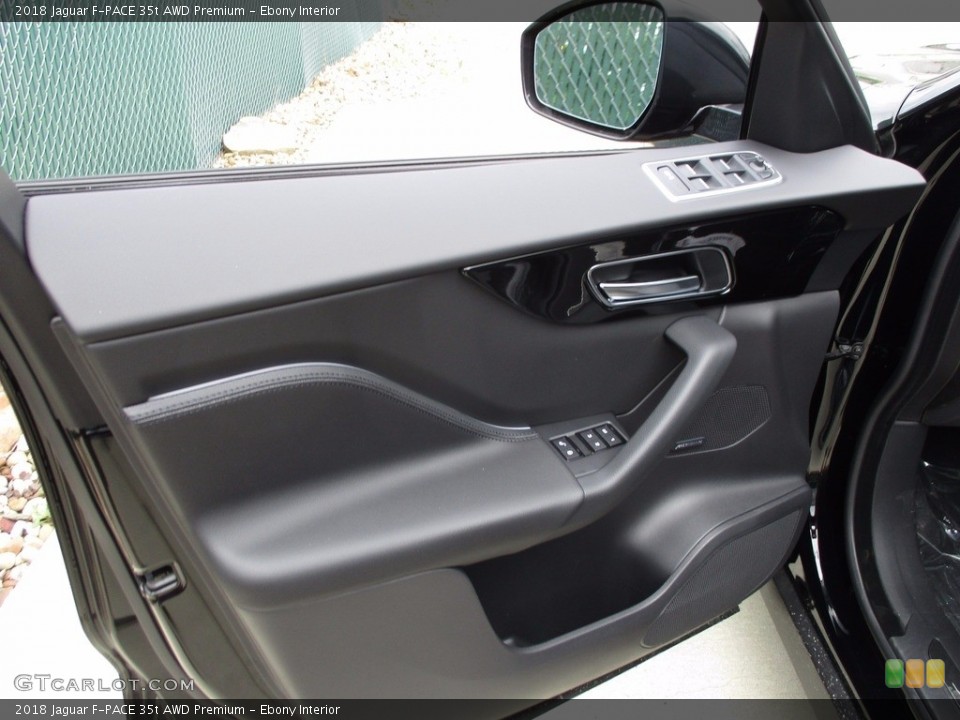 Ebony Interior Door Panel for the 2018 Jaguar F-PACE 35t AWD Premium #121829715